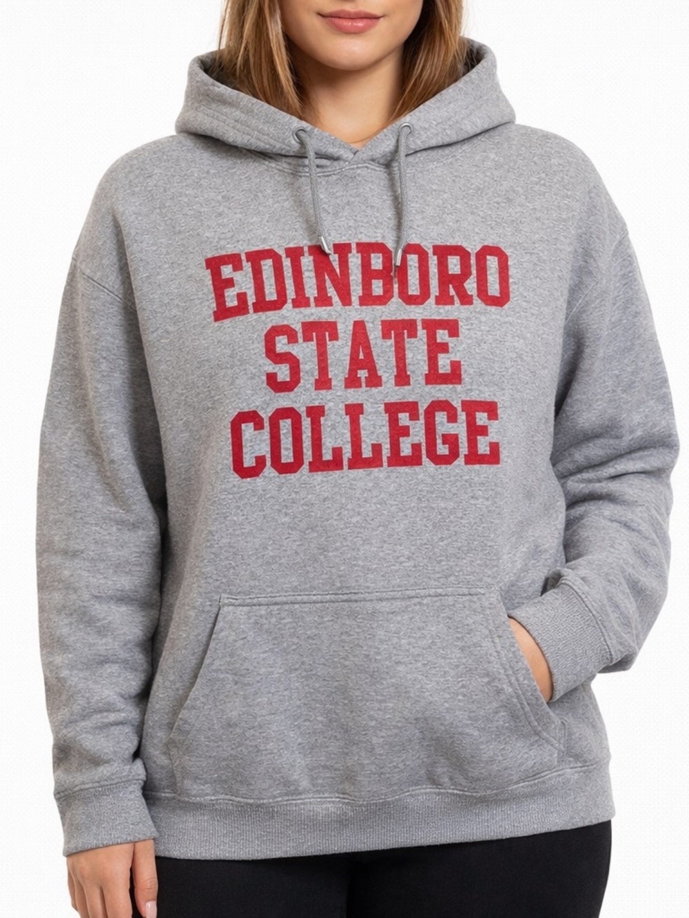 Gray 'Edinboro State College' Pullover Hoodie - Unbranded